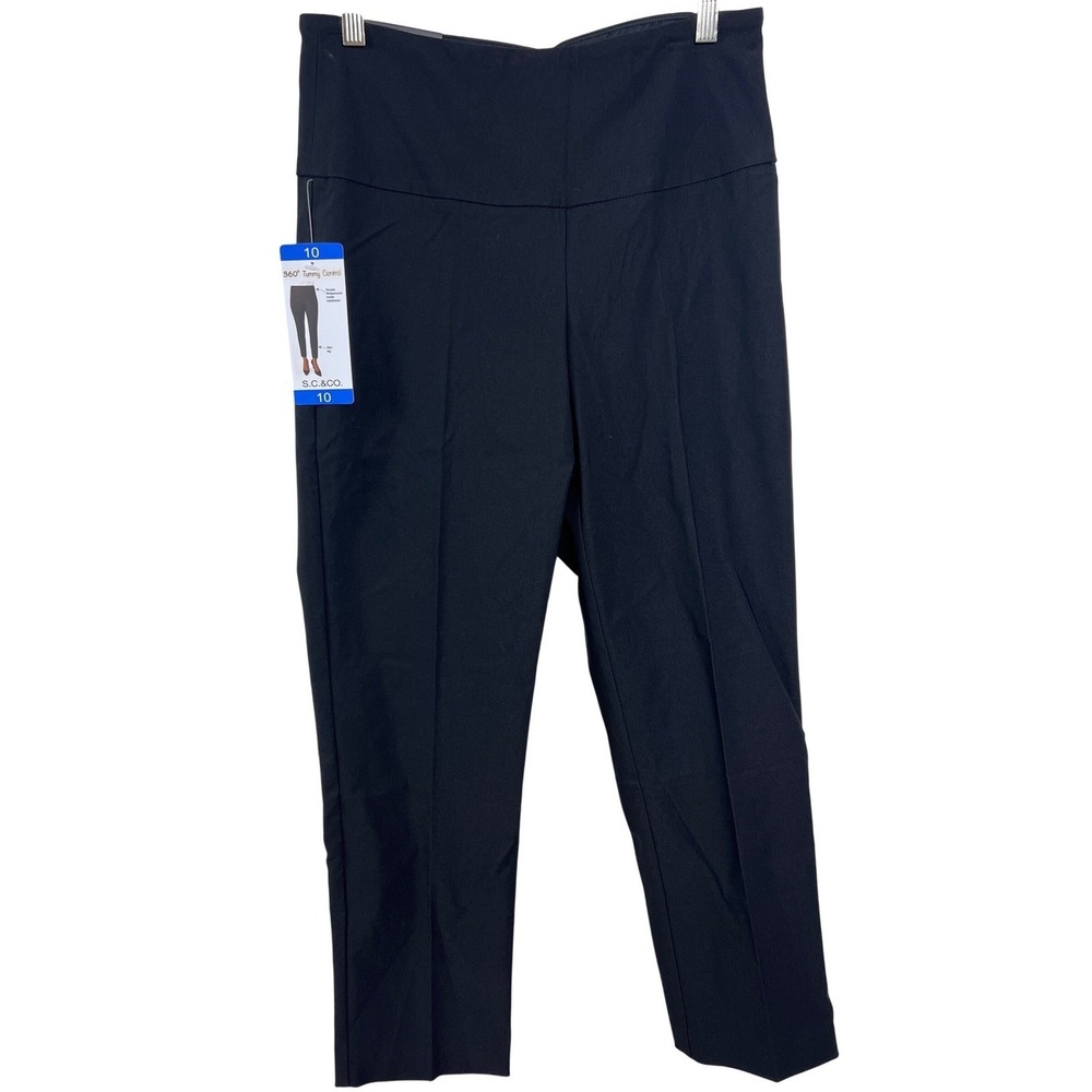 S.C. & CO. Women's 360 Degree‎ Tummy Control Slim Leg Pants Size 10 Black B46